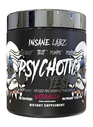Insane Labz Psychotic Test High Stim Testosterone Energy and Pump Boosting Pre-workout Powder, 276gm, Watermelon