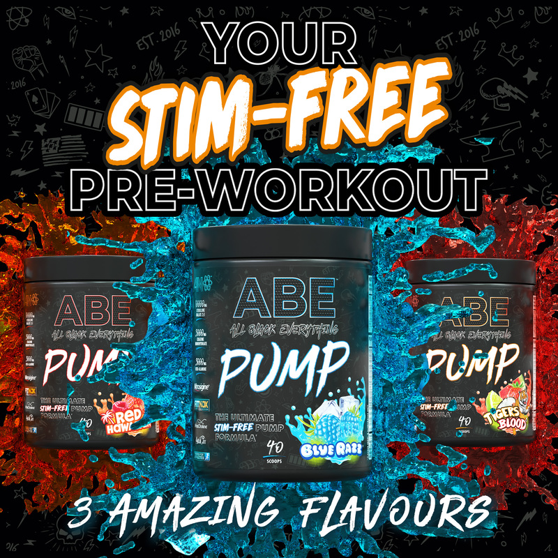 ABE PUMP Zero Stim PreWorkout 40 Servings BlueRazz 500gm