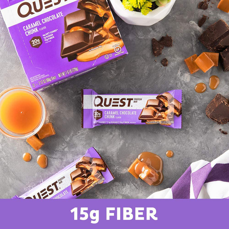 Quest Caramel Chocolate Chunk Protein Bars, 12 Piece x 60g