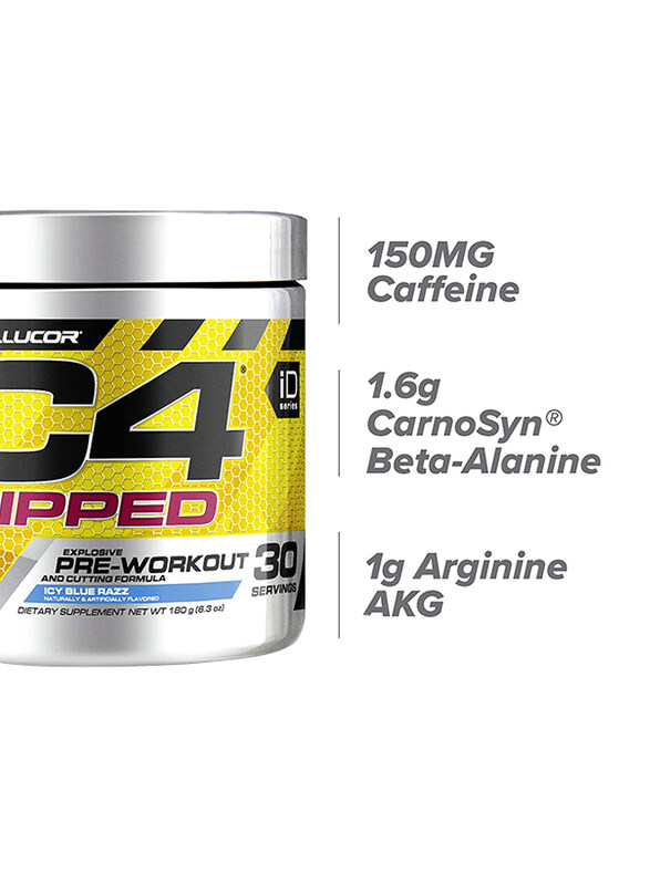 Cellucor C4 Ripped Pre-workout, 180g, Ice Blue Razz