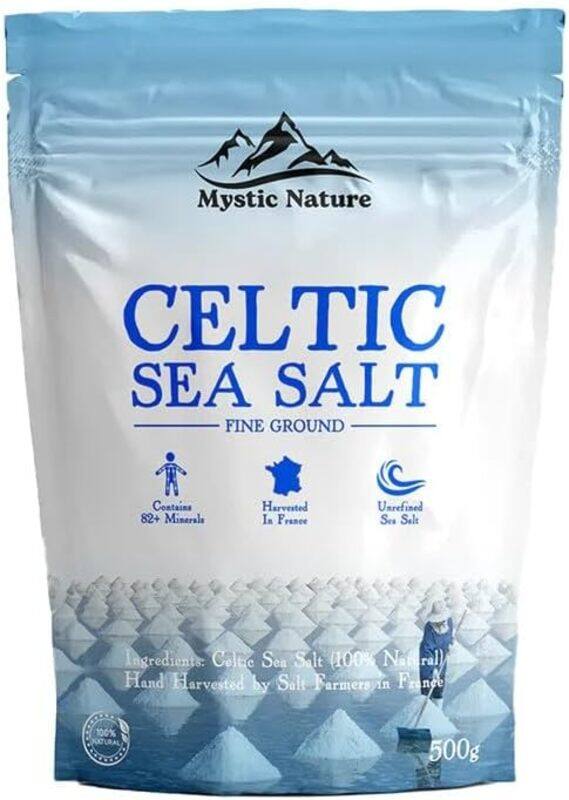 

Generic Mystic Nature Fine Ground Celtic Sea Salt Contains 82 Minerals 500g