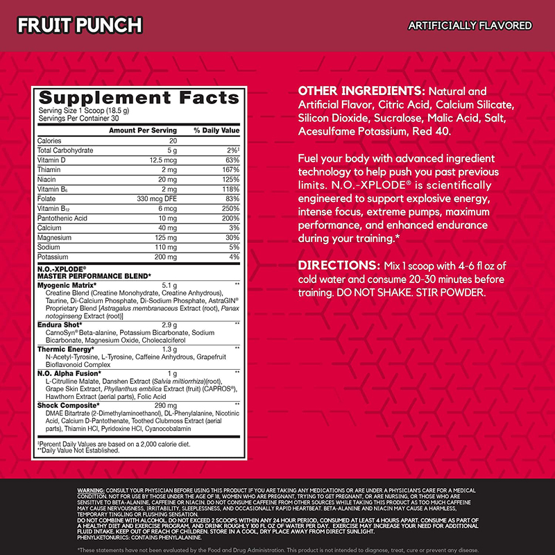 Bsn No-Xplode Lengendary Pre Workout Powder, 555gm, Fruit Punch