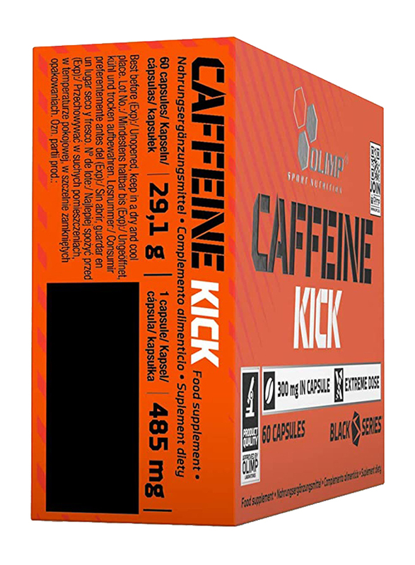 Olimp Caffeine Kick Power Caps, 60 Capsules, Orange