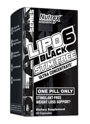 Nutrex Lipo6 Black Stim Free Uc Dietary Supplement, 60 Capsules