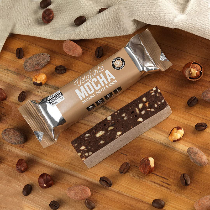 Veloforte Mocha Protein Bar, 9 Bars, Hazelnut, Coffee & Cocoa