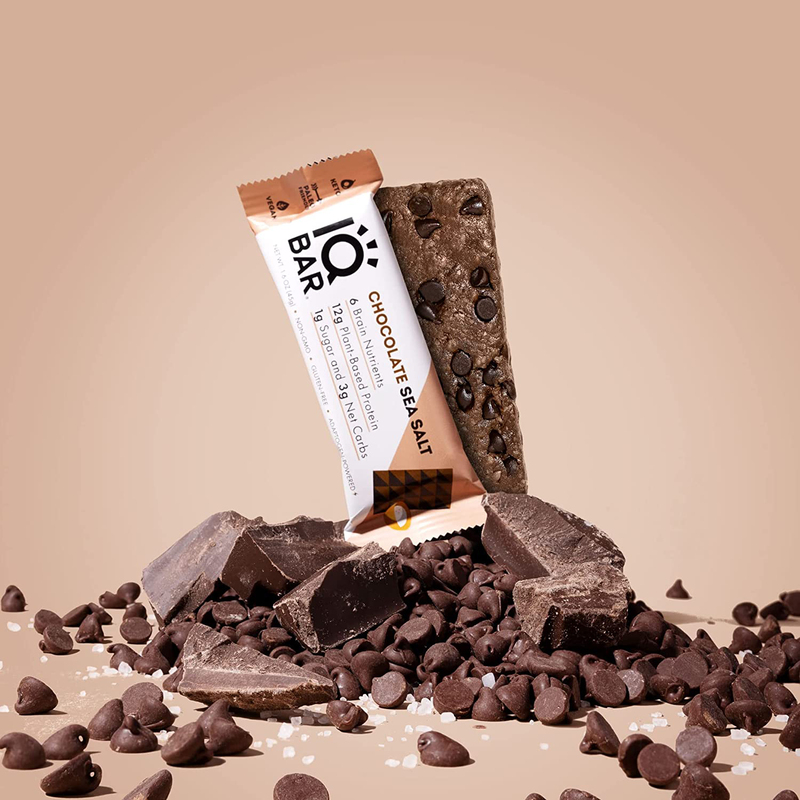 IQ Bar Brain and Body Keto Protein Bars, 12 Bars, Chocolate Sea Salt