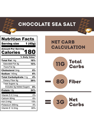 IQ Bar Brain and Body Keto Protein Bars, 12 Bars, Chocolate Sea Salt