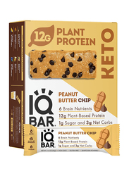 IQ Bar Brain and Body Keto Protein Bars, 12 Bars, Peanut Butter Chip