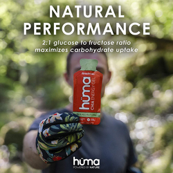 Huma Chia Energy Gel - Lemonade - 9 count x 39g - 22gr Carbs,  1x Caffeine, 25mg Caffeine, 100% All Natural, Vegan, Gluten Free, Easy Digestion 