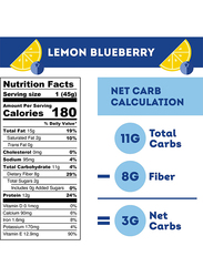 IQ Bar Brain and Body Keto Protein Bars, 12 Bars, Lemon Blueberry