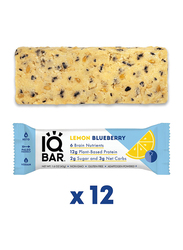 IQ Bar Brain and Body Keto Protein Bars, 12 Bars, Lemon Blueberry