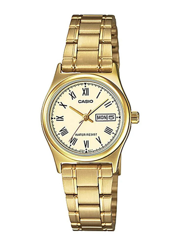 Casio Analog Watch for Men with Stainless Steel band, Water Resistant, LTP-V006G-9BUDF, Gold