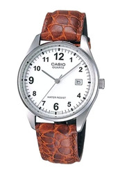 Casio Analog Watch for Men with Leather Band, Water Resistant, MTP-1175E-7BDF, Brown-White