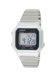 Casio Digital Watch for Men with Stainless Steel Band, Water Resistant, B650WD-1ADF, Silver/Grey