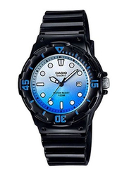 Casio Youth Series Analog Watch for Women with Resin Band, Water Resistant, LRW-200H-2EVDR, Black/Blue-Silver