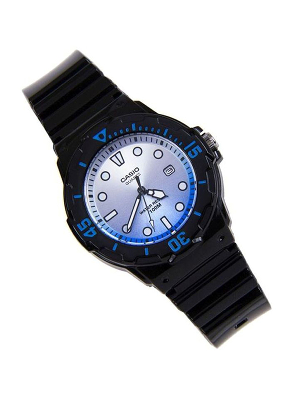 Casio Youth Series Analog Watch for Women with Resin Band, Water Resistant, LRW-200H-2EVDR, Black/Blue-Silver