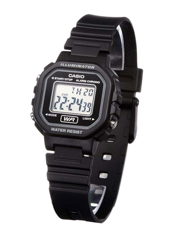 Casio Classic Digital Watch for Women with Resin Band, Water Resistant, LA-20WH-1ADF, Black/Grey