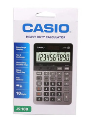 Casio 10-Digit Heavy Duty Solar Powered Calculator, JS-10B, Silver/Black