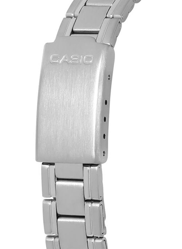 Casio Dress Analog Watch for Women with Stainless Steel Band, Water Resistant, LTP-V004D-1BUDF, Silver/Black