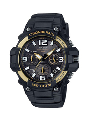 Casio Youth Watch for Men with Resin Band, Water Resistant and Chronograph, MCW-100H-9A2VDF, Black