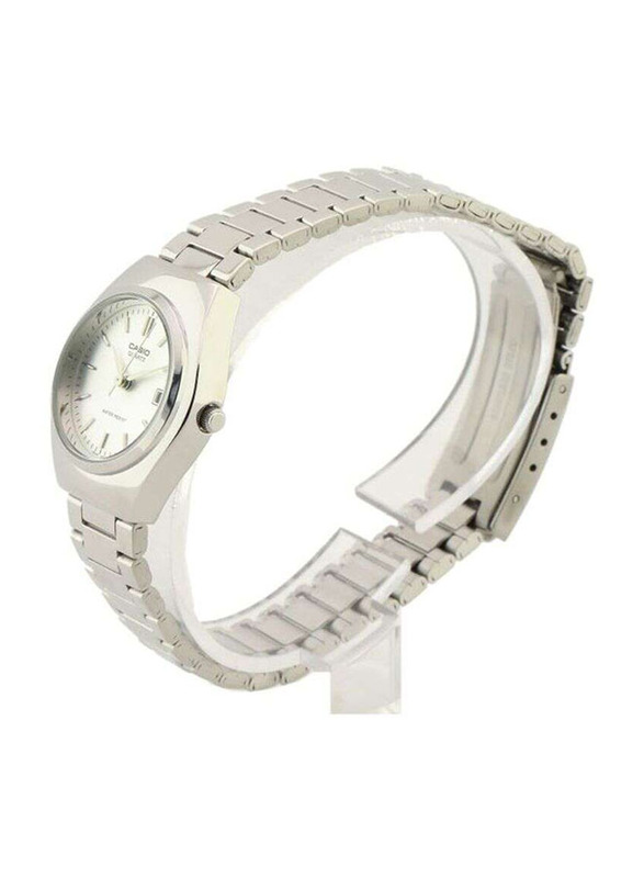 Casio Analog Watch for Women with Stainless Steel Band, Water Resistant, LTP-1170A-7ARDF, Silver-White