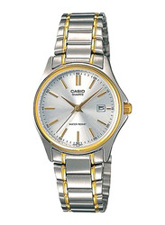 Casio Enticer Analog Watch for Women with Stainless Steel Band, Water Resistant, LTP-1183G-7A , Silver/Gold-Silver