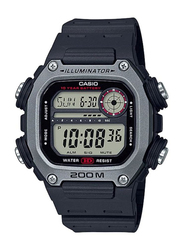 Casio Youth Series Digital Watch for Men with Resin Band, Water Resistant, DW-291H-1AV, Black/Grey