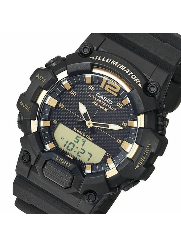 Casio Youth Analog/Digital Watch for Men with Resin Band, Water Resistant, HDC-700-3AVDF, Black