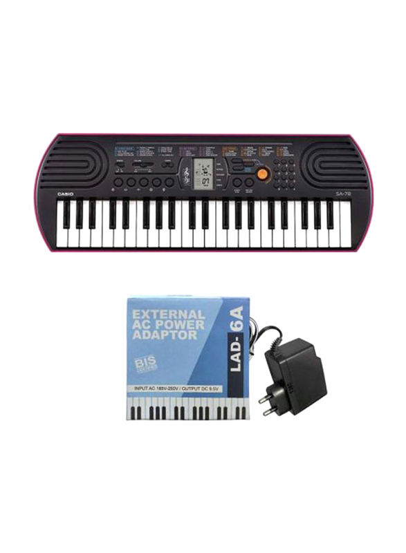 Casio SA-78AH2 Compact Clavier Rose Musical Keyboard, Black