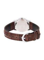 Casio Casual Analog Watch for Women with Leather Band, Water Resistant, LTP-V002L-7B2UDF, Brown/Silver