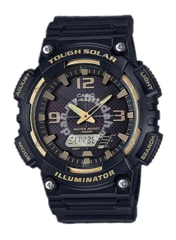 Casio Youth Series Analog/Digital Watch for Men with Resin Band, Water Resistant, AQ-S810W-1A3VDF, Black/Grey