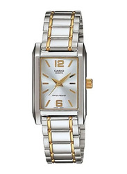 Casio Analog Watch for Women with Stainless Steel Band, Water Resistant, LTP-1235SG-7ADF, Silver/Gold