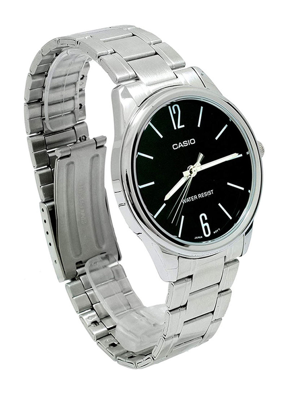 Casio Dress Analog Watch for Women with Stainless Steel Band, Water Resistant, LTP-V005D-1BUDF, Silver/Black