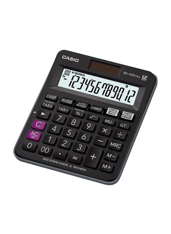 Casio 12-Digit Financial & Business Calculator, MJ-120D Plus, Black