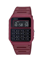 Casio Youth Series Digital Watch for Unisex with Resin Band, Water Resistant, CA-53WF-4BDF, Maroon/Black
