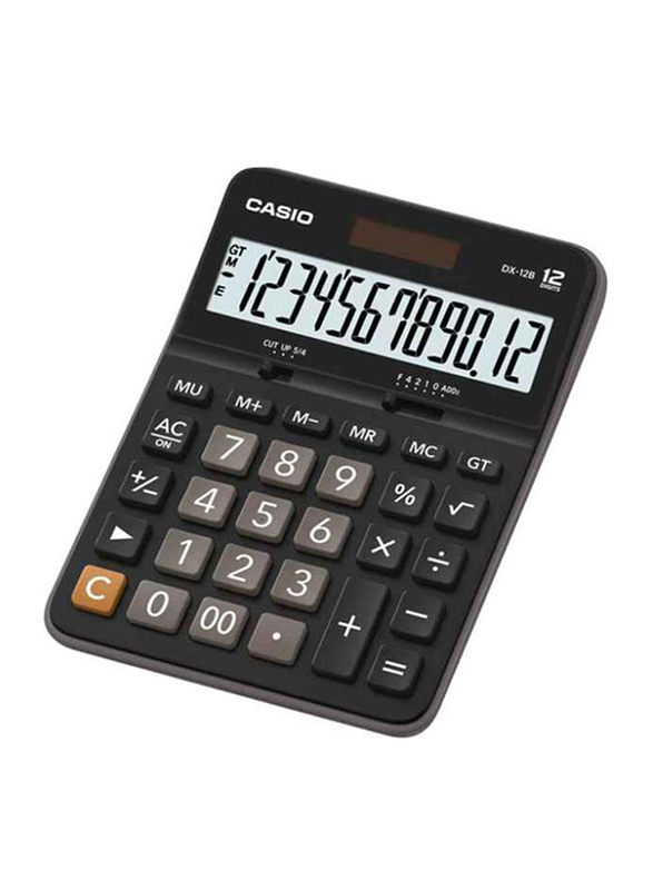 Casio 12-Digit Basic Calculator, DX-12B, Black