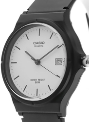Casio Youth Series Analog Watch for Men with Plastic Band, Water Resistant, MW-59-7EVDF, Black/White