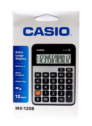 Casio 12-Digit Basic Calculator, MX120B, Silver/Grey/Black