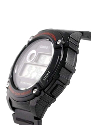 Casio Youth Series Digital Watch for Men with Resin Band, Water Resistant, W-216H-1AVDF, Black/Grey