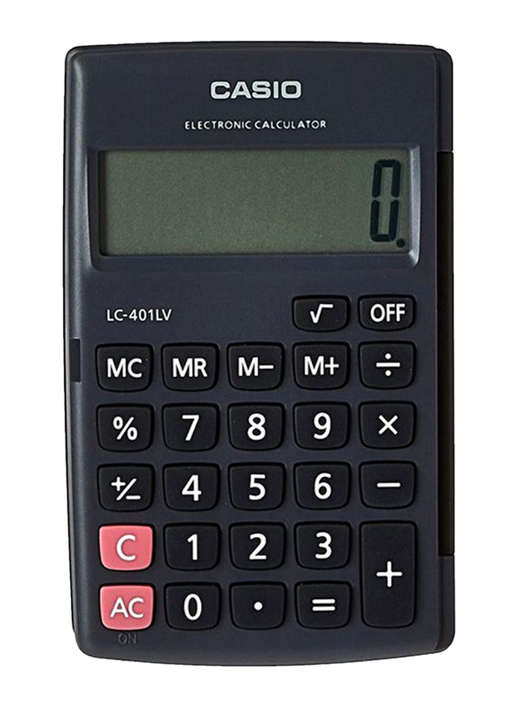 Casio 8-Digit Basic Calculator, LC-401LV, Grey/Black