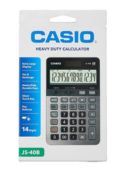 Casio 14-Digit Financial Calculator, JS-40B, Grey/Black