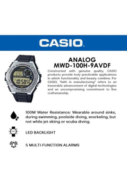 Casio Digital Watch for Men with Resin Band, Water Resistant, MWD-100H-9AVDF, Black/Grey