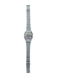 Casio Wo Digital Watch for Women with Stainless Steel Band, Water Resistant with Chronograph, LA680WA-4CDF, Silver-Grey