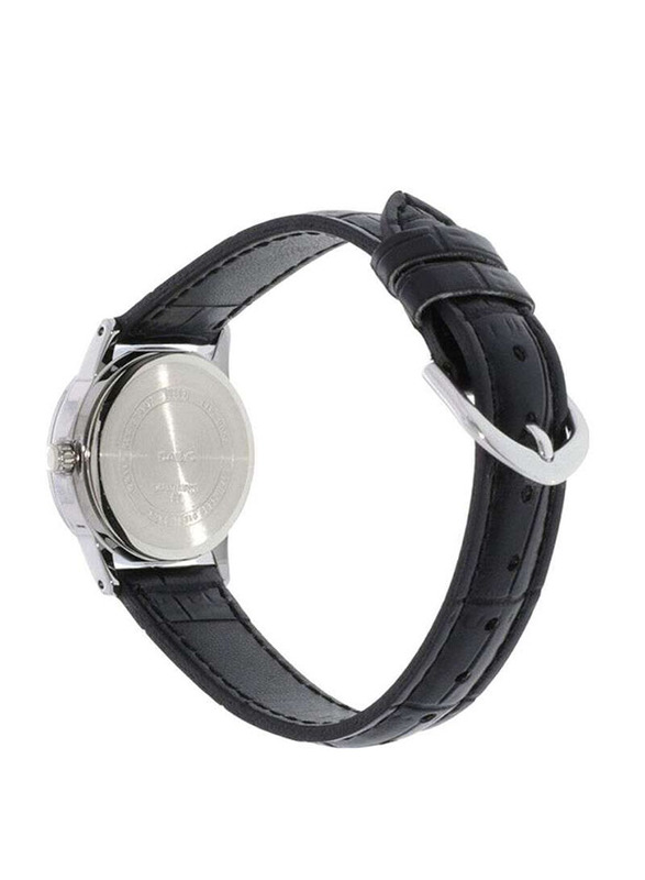 Casio Dress Analog Watch for Women with Leather Band, Water Resistant, LTP-V002L-1BUDF, Black-Black
