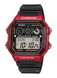 Casio Digital Watch for Men with Plastic Band, AE-1300WH-4AVDF, Black-Grey