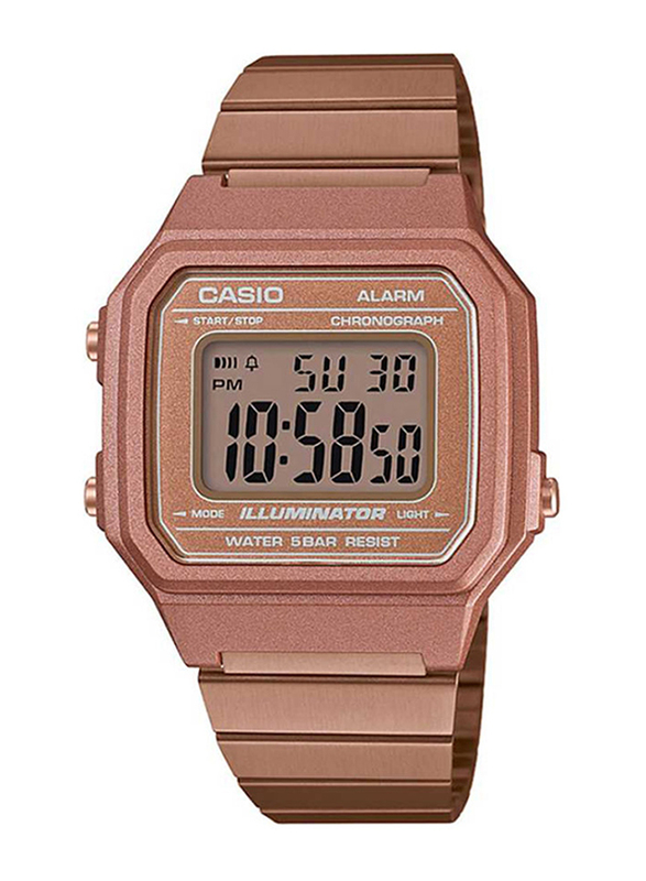 Casio Digital Watch for Men with Metal Band, Water Resistant, B650WC-5ADF, Gold