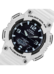 Casio Youth Analog/Digital Watch for Men with Plastic Band, Water Resistant, AQ-S810WC-7A, White/Black