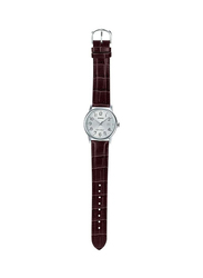 Casio Enticer Series Analog Watch for Men with Leather Band, Water Resistant, MTP-V002L-7B2UDF, Brown/Silver