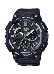 Casio Youth Series Analog Watch for Men with Resin Band, Water Resistant and Chronograph, MCW-200H-1AVDF, Black
