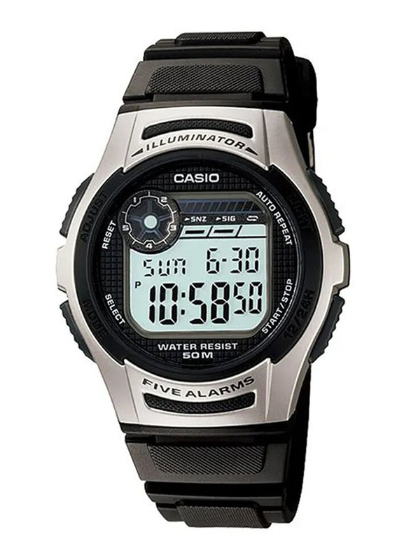 Casio Digital Watch for Men with Resin Band, Water Resistant, 541545415, Black-Grey